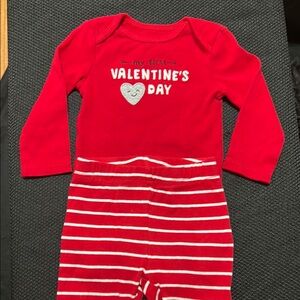 Red Valentine's Day Kids One Piece